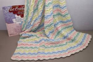 lot 352 image: Crocheted Knit Baby Blanket