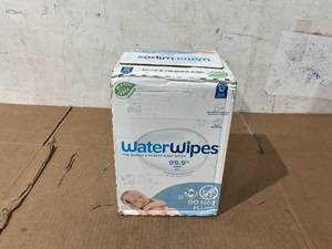 lot 221 image: WaterWipes Plastic-Free Original Baby Wipes, 99.9% Water Based Wipes, Unscented & Hypoallergenic for Sensitive Skin, 12 Packs 720 Wipes
