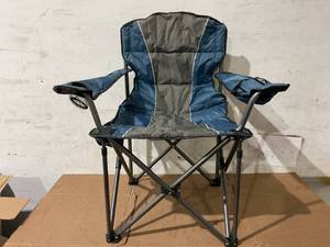 lot 246 image: Style Selections Polyester Blue and Gray Folding Camping Chair