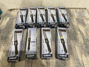 lot 137 image: LOT OF 9 Conair Hair Styling Irons