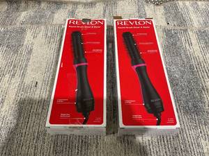 lot 147 image: LOT OF 2 Revlon One-Step Root Booster Round Brush Dryer and Hair Styler