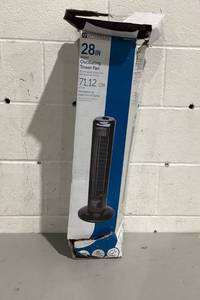 lot 407 image: Utilitech 28-in 120-Volt 3-Speed Indoor BlackPlastic Injection Color Oscillating Tower Fan