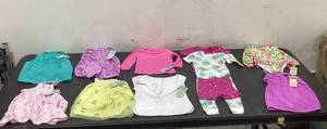 lot 523 image: LOT OF 10 Baby Girls Clothing, Size 12 Months