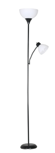 lot 549 image: Mainstays 72 Black Combo Floor Lamp With Reading Lamp