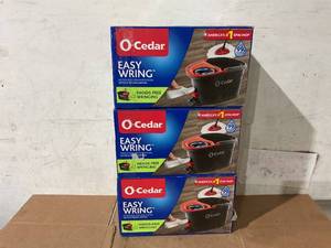 lot 259 image: LOT OF 3 O-Cedar EasyWring Microfiber Spin Mop, Bucket Floor Cleaning System