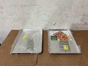 lot 261 image: LOT OF 2 Nordic Ware Naturals 21 x 15 Aluminum Extra Large Cookie and Baking Sheet Pan