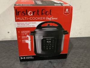 lot 599 image: Instant Pot Chef Series 8 Qt Pressure Cooker and Multi-Cooker