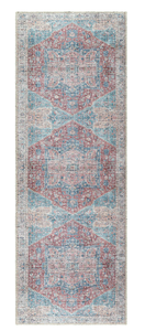 lot 603 image: LOT OF 2 Better Homes & Gardens Persian Medallion Runner Washable Non-Skid Area Rug, Brick, 25 x 7