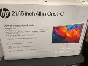 lot 2 image: HP 21.45 inch All-in-One Windows Desktop Intel Processor J5040 8GB RAM 128GB SSD Cashmere White