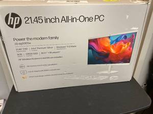 lot 5 image: HP 21.45 inch All-in-One Windows Desktop Intel Processor J5040 8GB RAM 128GB SSD Cashmere White