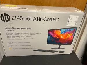 lot 6 image: HP 21.45 inch All-in-One Windows Desktop Intel Processor J5040 8GB RAM 128GB SSD Jet Black