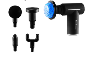 lot 127 image: Brookstone Cordless Hot and Cold Percussion Massager, 6 Intensity Levels, Deep Tissue Massage Gun
