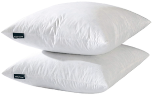 lot 167 image: 18x18 Decorative Throw Pillow Inserts-Down Feather Pillow Inserts-Square-Cotton Fabric-Set of 2-White