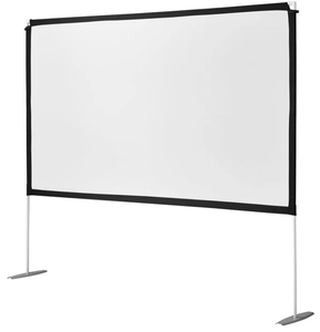 lot 289 image: onn. 100 Portable IndoorOutdoor 169 Theater Projection Screen, Detachable Legs, White, 100024196