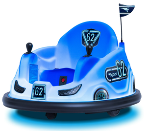 lot 291 image: Flybar Blue Glow 6V Bumper Car, Battery Powered Ride on for Children by Flybar, Ages 1.5, 66lbs