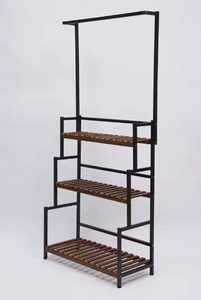 lot 303 image: 68.1 in. Tall Indoor Outdoor Metal 3-Tier Plant Stand Flower Pot Organizer Rack Plant Display Holder