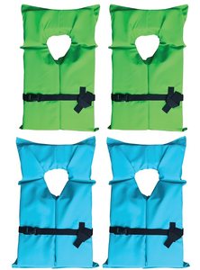 lot 328 image: OBrien Type 2 Four Pack CGA Approved Life Jacket wBag for Boats