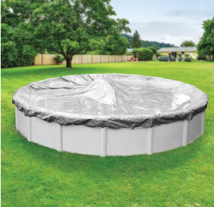 lot 350 image: Robelle Platinum 30 ft. Round Silver Solid Above Ground Winter Pool Cover