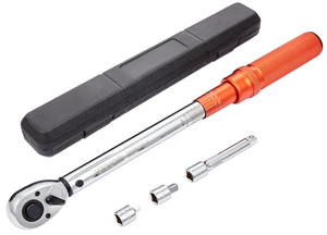 lot 357 image: VEVOR Torque Wrench, 12-inch Drive Click Torque Wrench 10-150ft.lb14-204n.m, Dual-Direction Adjustable Torque Wrench Set, Mechanical Dual Range Scales Torque Wrench Kit with Adapters Extension Rod
