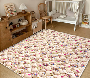 lot 555 image: Vibe bear Baby Play Mat 71 X 59, Premium Thicker Foam One-Piece Crawling Mat