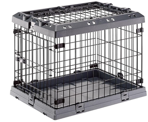 lot 646 image: Ferplast Superior Hybrid ECO Dog Crate and Playpen, Environmentally Friendly Dog Crate Made with Recycled Plastic, 24-Inch, Gray