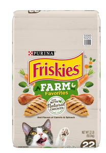 lot 648 image: Purina Friskies Farm Favorites, Indoor Dry Cat Food, Chicken & Carrots, 22 lb Bag