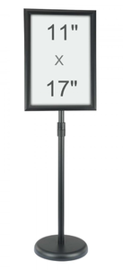 lot 180 image: VEVOR Pedestal Sign Holder, 11 x 17 Inch Vertical and Horizontal Adjustable Poster Stand