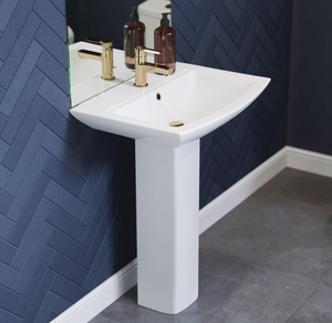 lot 68 image: Swiss Madison Well Made Forever SM-PS306 Pedestal Bathroom Sink Single Faucet Hole