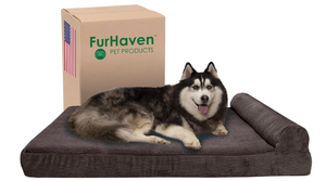 lot 181 image: Furhaven Cooling Gel Dog Bed for Large Dogs w Removable Bolster & Washable Cover