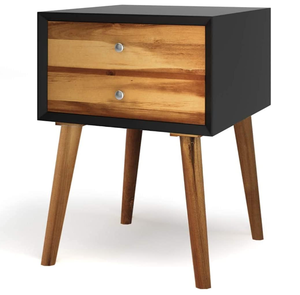 lot 207 image: Costway Wooden Nightstand Mid-Century End Side Table