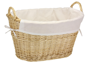 lot 216 image: Household Essentials ML-5569 Willow Wicker Laundry Basket with Handles and Liner