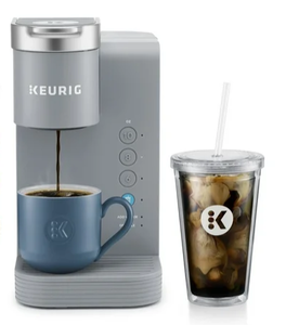 lot 239 image: Keurig K-Iced Essentials, Gray Iced and Hot Single-Serve K-Cup Pod Coffee Maker, reusable tumbler included
