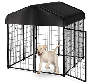 lot 279 image: PawGiant Dog Kennel Outdoor Dog House with Roof Waterproof Cover for Medium to Small Dog Outside