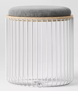 lot 326 image: Wire Storage Dorm Table and Ottoman