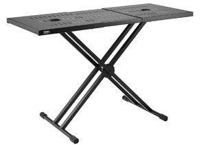 lot 338 image: VEVOR Portable DJ Table with Double-X Braced Keyboard Stand Adjustable Height