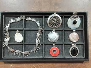 lot 13 image: Handcrafted Necklace (Signed Wild Bryde), Assortment Of Pendant Charms