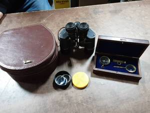 lot 56 image: Navigation Set With Case & Krauss Binoculars
