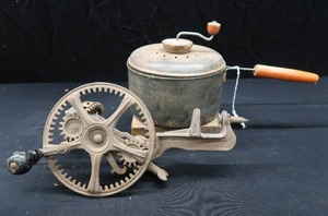 ANTIQUE 1878 CAST IRON APPLE PEELER  POPCORN POPPER