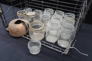 CANNING JARS  METAL MILK CRATE