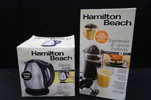 NIB HAMILTON BEACH ELECTRIC KETTLE AND JUICER