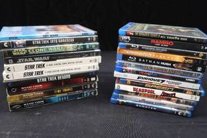 13 MISC BLUERAY DVDS  10 STAR TRECK