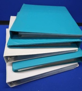 5 3 RING BINDERS  PLASTIC CARD PAGES