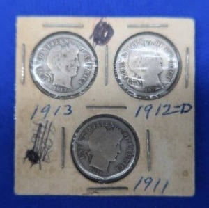 3 BARBER DIMES