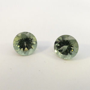 Pair of GREEN TOURMALINE - 1.75 tw.ct. Round brilliant cut