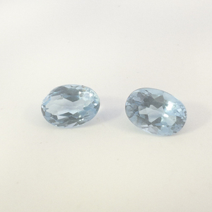 Pair of SWISS BLUE TOPAZ - 1.96 twct. Oval brilliant cut