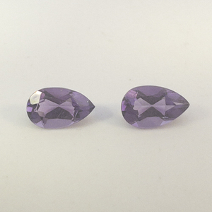 Pair of AMETHYST - .38 tw.ct. Pear shape brilliant cut