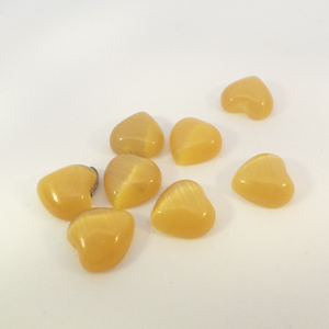 8 LAB GROWN CATS EYE - 5.83ct. Heart shape cabochon cut