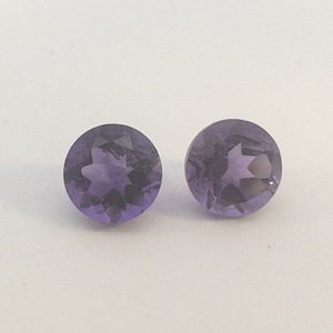 Pair of AMETHYST - 1.11 twct. Round brilliant cut