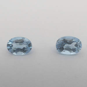 Pair of SWISS BLUE TOPAZ - 2.14 twct. Oval brilliant cut