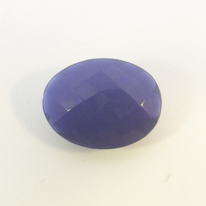 ETHIOPIAN OPAL (DYED NAVY BLUE) - 4.38ct. Oval checkered cut